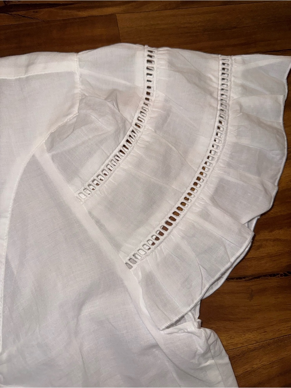 Joie White Round-Neck Button-Front Cotton Top - Picture 3 of 7